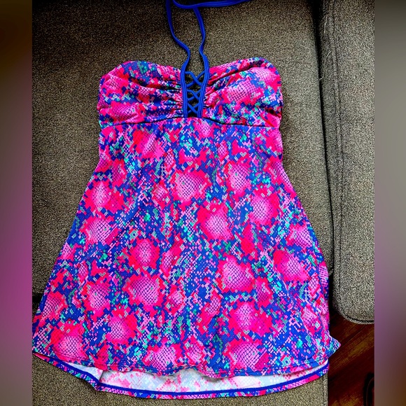 Swim Macys Swim Dress Size M1 With Built In Swimsuit Halter Tie